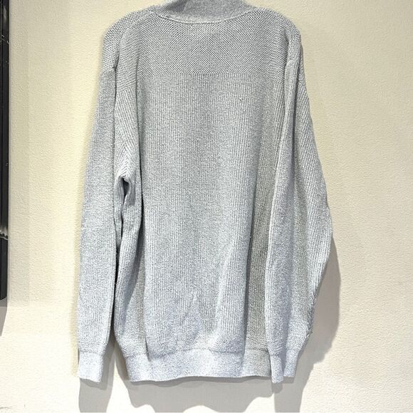 Vintage LL Bean Chunky Knit Sweater Cotton Made in USA Grey Men's Size XL Tall - Picture 3 of 12